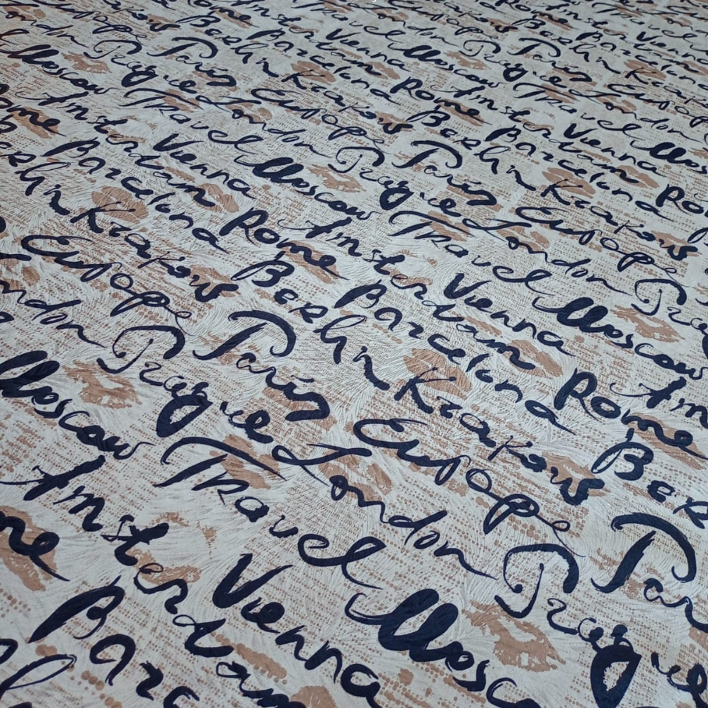 Suede Estampado - Texto Bege - 1,40L