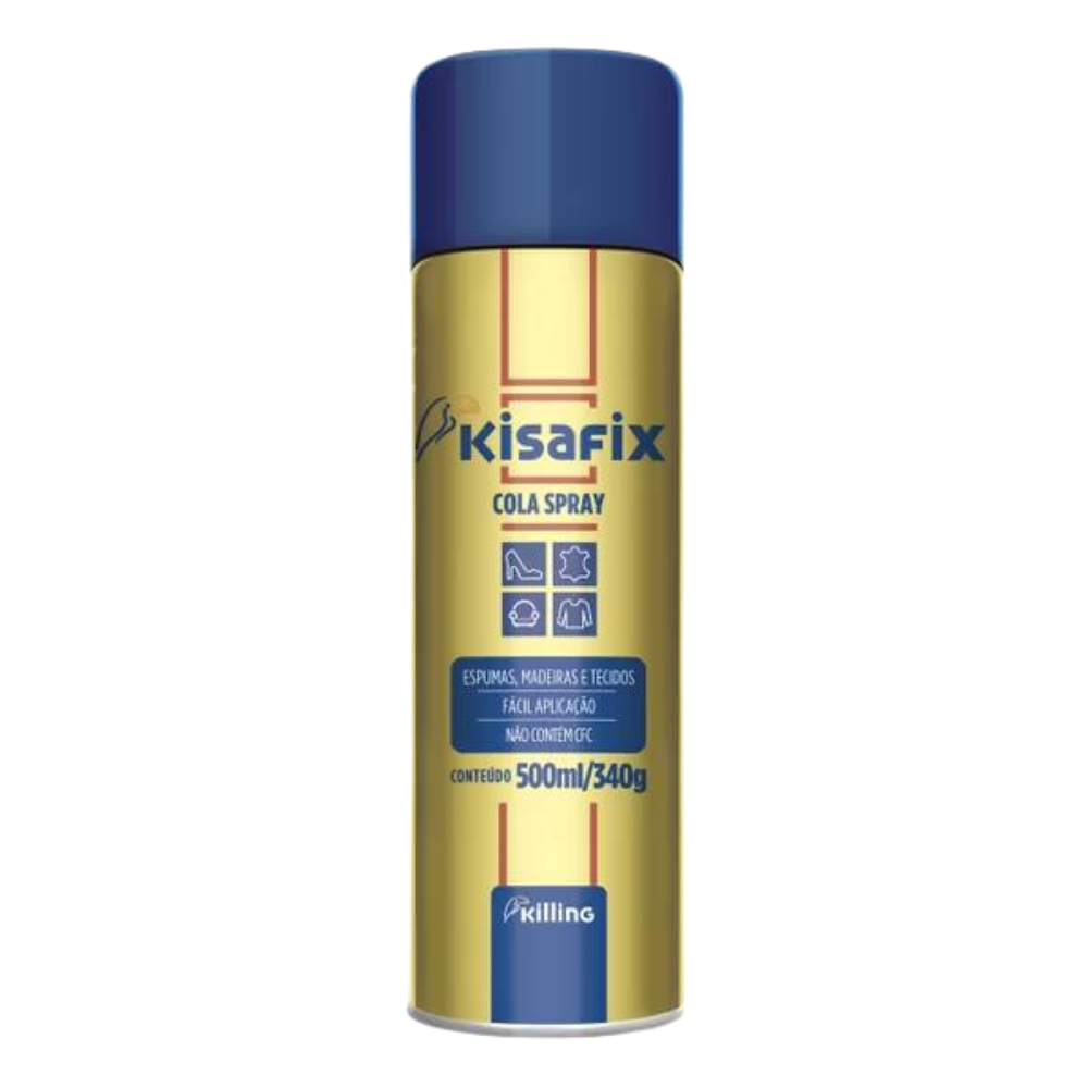 Cola Adesivo Spray Contato Kisafix 500ml/340g Killing